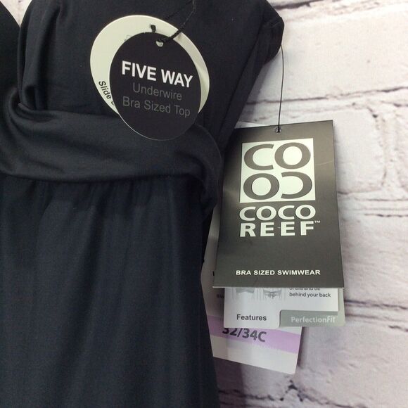 Coco Reef One Piece Swimsuit Women's Size 8/10 Bust 32/34C Underwire 5 Way Dress - Picture 3 of 13